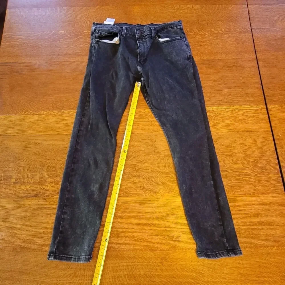 Levi's 512 Black Slim Tapered Denim Jeans 5-Pocket Button Zip Men's